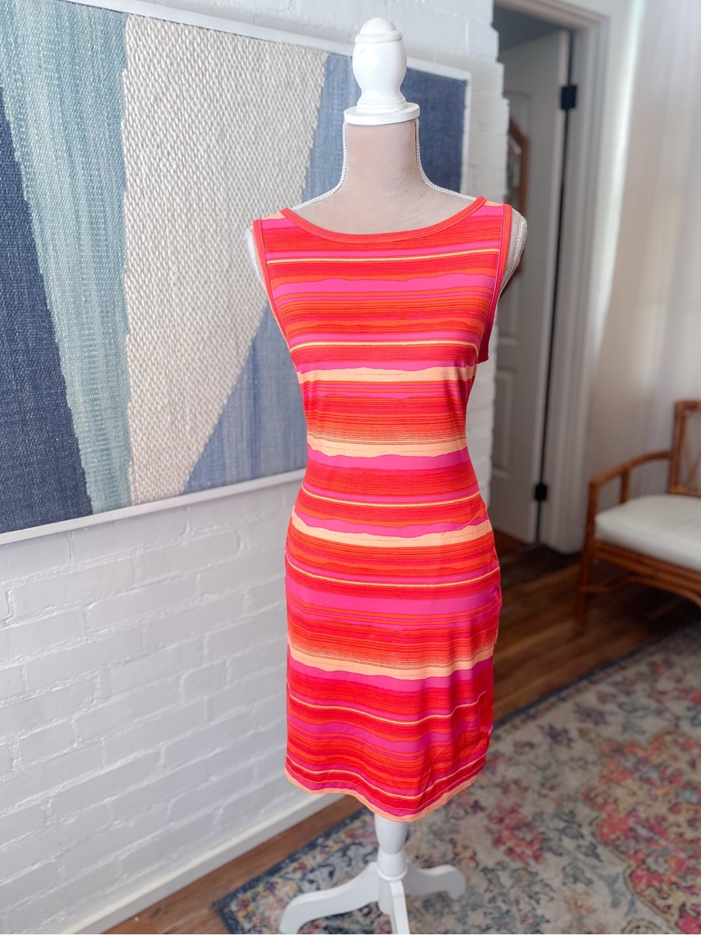 Columbia Pink and Peach Striped Athleisure Dress
